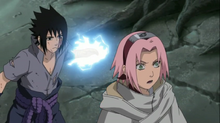 Sasuke attacks Sakura