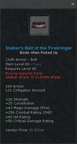 Stalkers belt of the firebringer