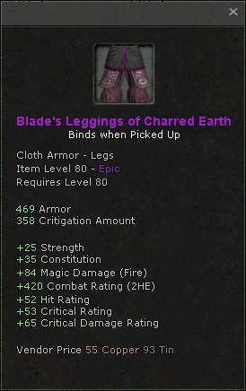 Blades leggings of charred earth