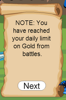 Daily Gold limit reached