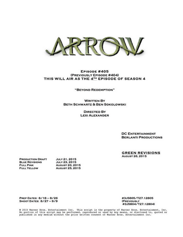 File:Arrow script title page - Beyond Redemption.png