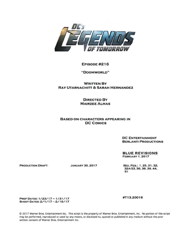 File:DC's Legends of Tomorrow script title page - Doomworld.png