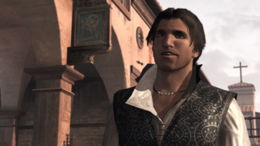 Roześmiany Ezio (Wspomnienie Tacy są chłopcy) (by Kubar906).png