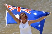 Australian flag girl beach