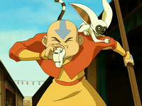Aang uses whistle