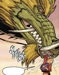 El dragón verde agradecida