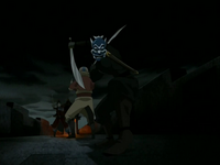 Aang rescatado por el Espíritu Azul