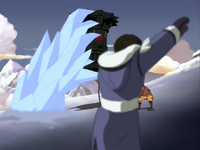 Katara freezes tank