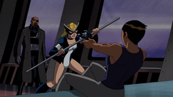Maria aiming at Fury and Mockingbird