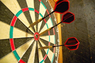 Darts in a dartboard