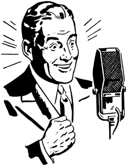 Radio Announcer Clip Art Meal-Time Frozen Dinners Ad