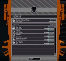 Zombie Veteran's Pack Items