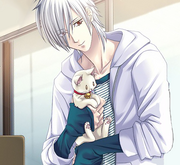 Hyoushin holding a kitty