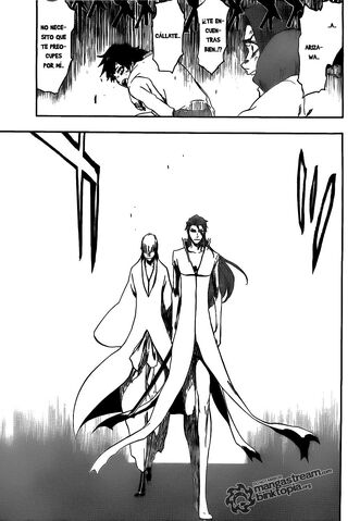 Archivo:Gin y Aizen se encuentran con Tatsuki y Keigo.jpg