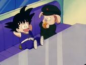 En Goku li explica a l'Ulong l'història de les boles de drac