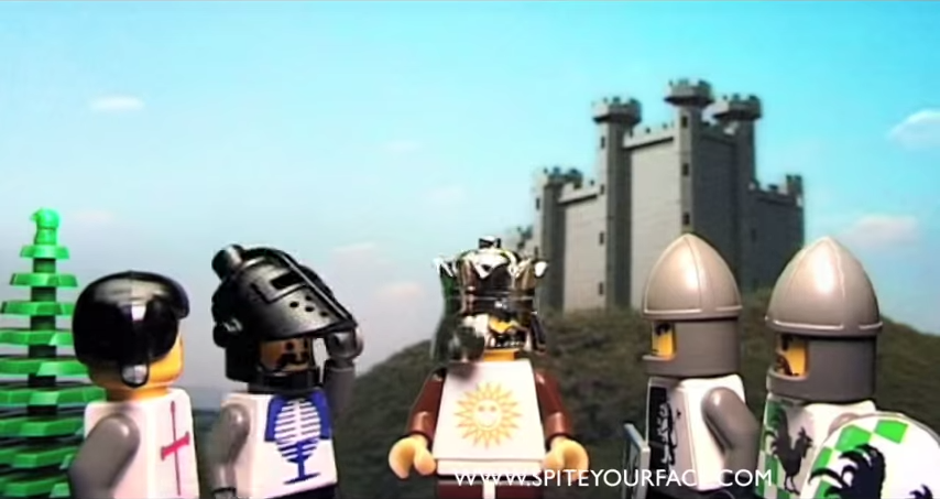 Monty Python And The Holy Grail In Lego Brickfilms Wiki Fandom King Arthur And His Knights Discuss Going To Camelot It S Only A Lego Model