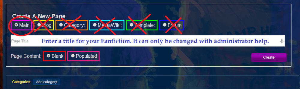 Create a new page