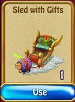 Sled with gifts