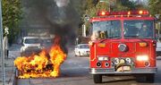 Black car on fire