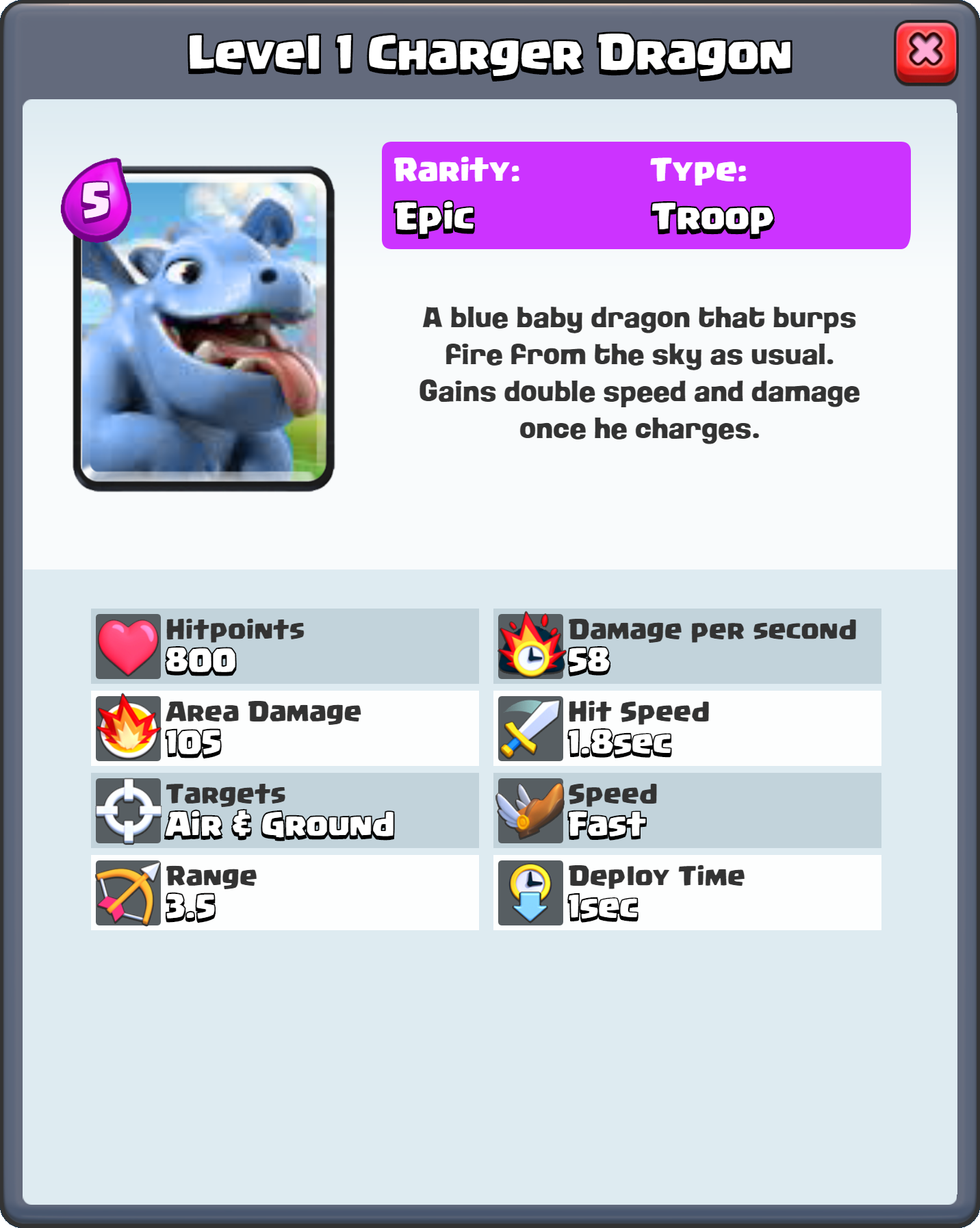Image - Level 1 Charger Dragon FQ.png | Clash Royale Wiki ...