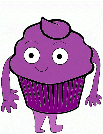 Gary, a purple cupcake