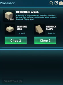 Creativerse processing slopes bedrock