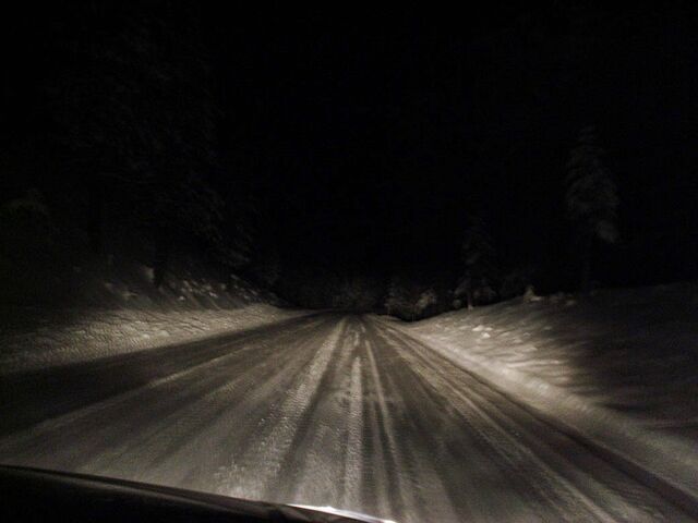 File:Headlights and dark road.jpg