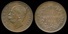 Italy 10 centesimi 1893