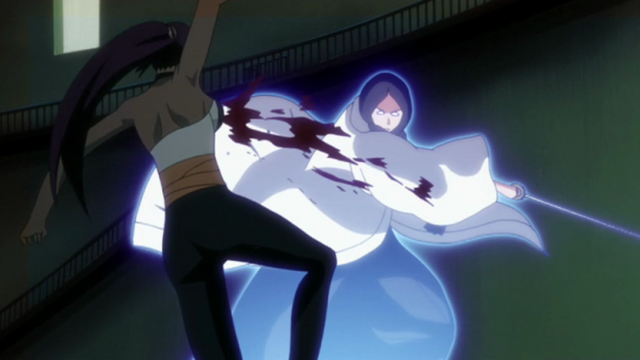 File:Yoruichi cut down by Reigai-Unohana.png