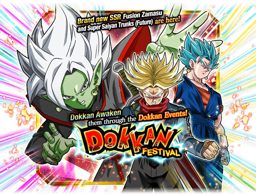Rare Summon Fusion Zamasu & SS Trunks Future Dokkan Festival Dragon