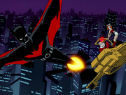 Batman chased by Jokerz