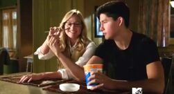 Zaya sharing ice cream