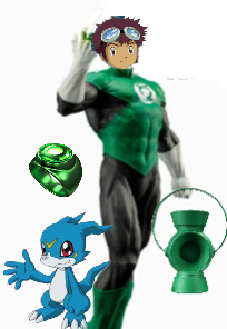 Green Lantern Davis and Veemon