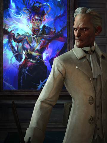 Datei:Arnold Timsh in front of a painting.png