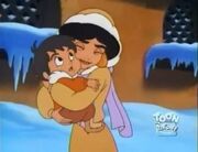 Jasmine hugs boy
