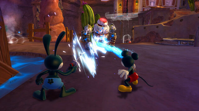 File:Mickey and Oswald Trying to defeat a Blot-Beetle worx.jpg