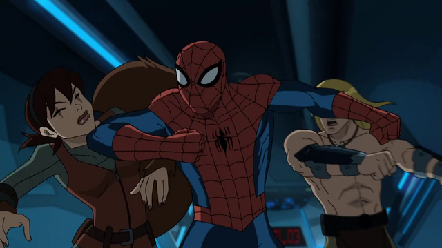 File:Spider-Man Squirrel Girl Ka-Zar USMWW.png