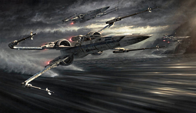 File:X-wing Promo Art TFA.png