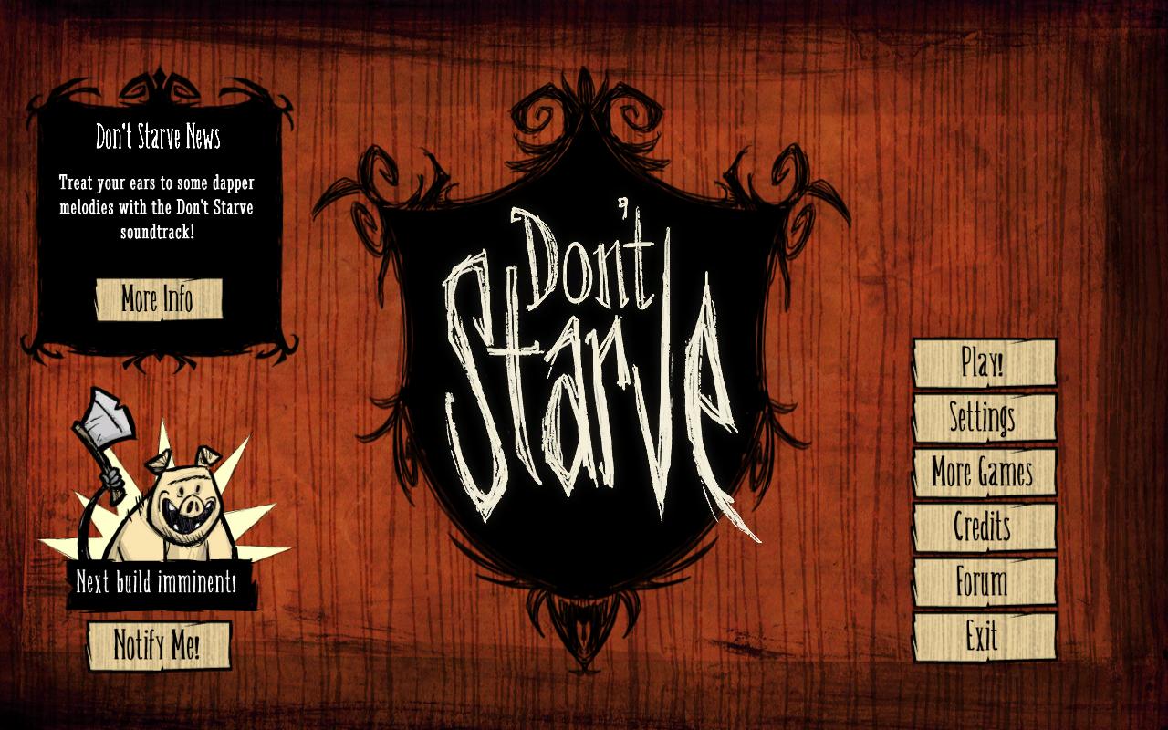 Don't Starve меню