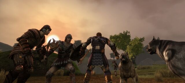 File:DAO Bandits Bandits Everywhere - quest Lothering Chanter's Board - Alistair Bandits and Mabari.jpg