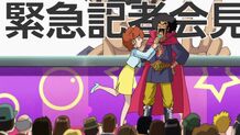Mr.Satan che tiene un discorso