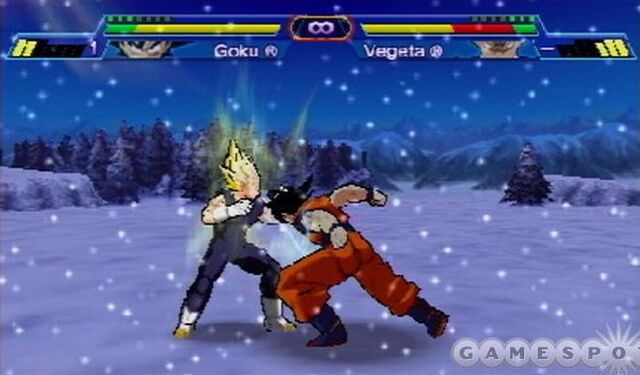 File:Vegeta VS Goku Shin Budokai snow.jpg