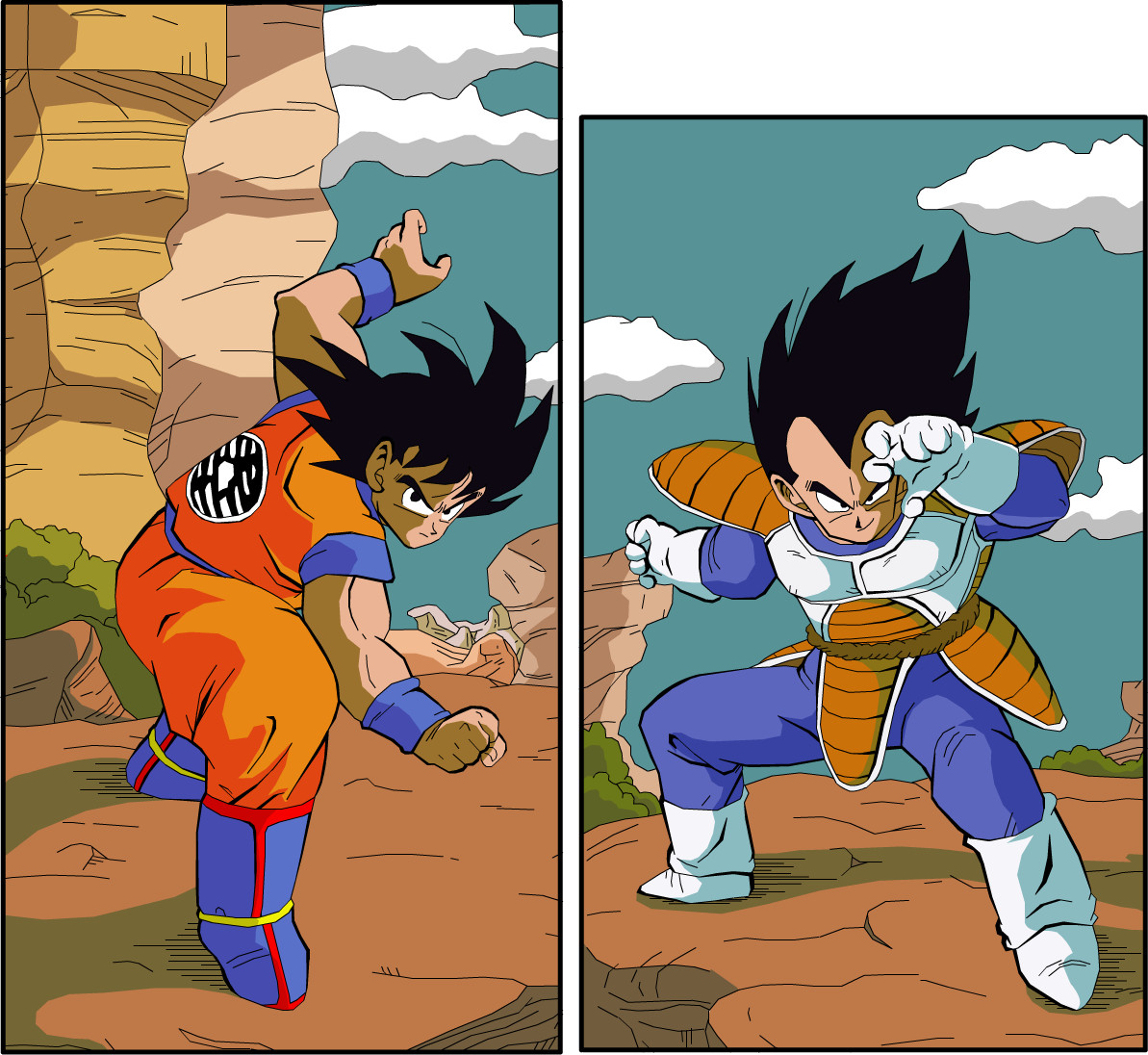 Imagen Vegeta vs goku manga lol.jpg Dragon Ball Wiki