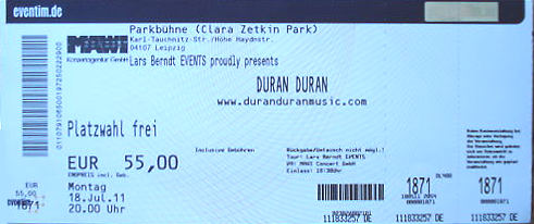 Image - Duran Duran Konzertkarten Karten Leipzig Tickets ...