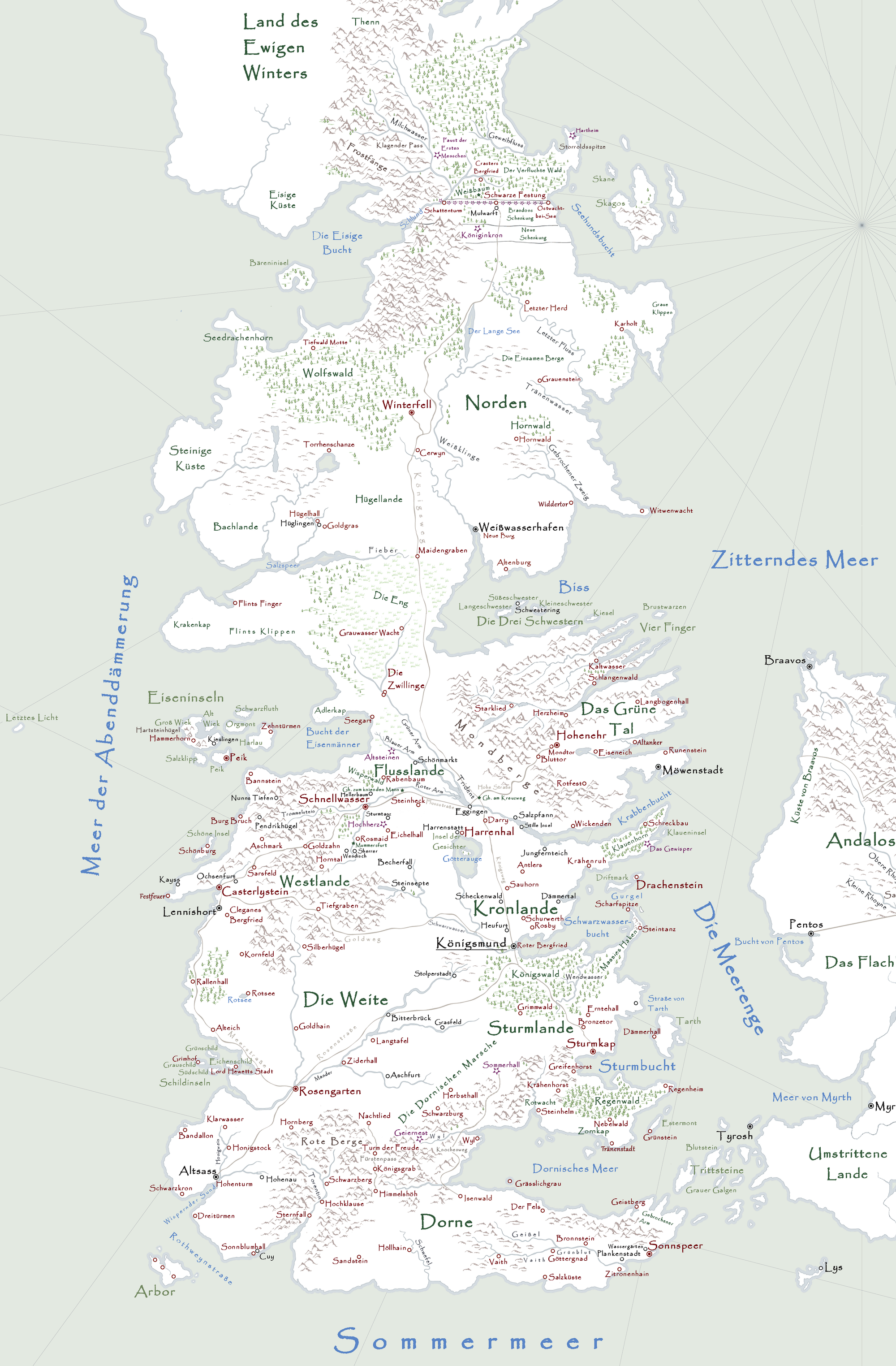 Bild - Westeros komplett.png | Das Lied von Eis und Feuer Wiki | FANDOM