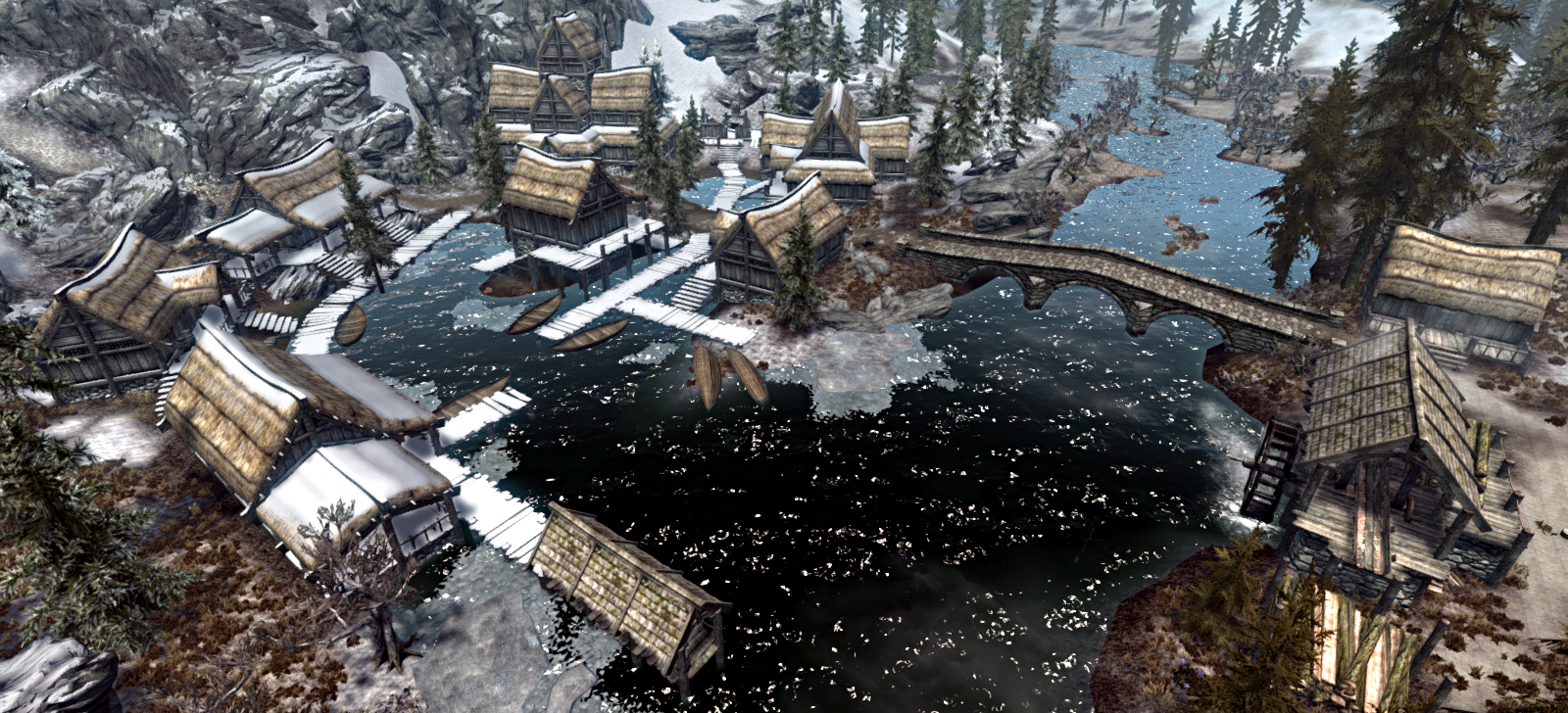 Skyrim in minecraft: town: Morthal Minecraft Map