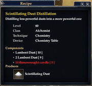 Scintillating Dust Distillation