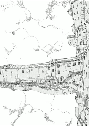 ファイル:シドニアの騎士第9巻 無題の挿絵 居住塔から伸びる建造物.png
