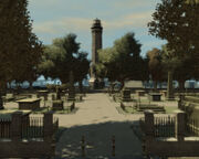 Cementerio de isla colonial