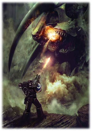 Deathwatch attacking biotitan.png
